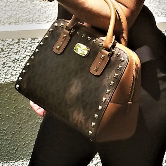 NWT MICHAEL KORS Studded Satchel/Crossbody Bag - Picture 3 of 8